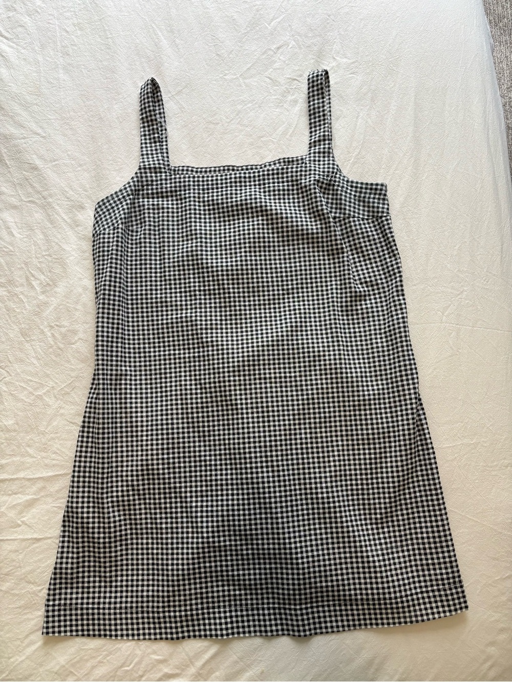 a new day Black & White Gingham Square-Neck Mini Dress